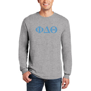 Phi Delta Theta Greek Letter Block Long Sleeve - Sport Grey