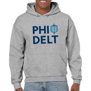 Phi Delta Theta Greek Primary Logo Hoodie - Sport Grey