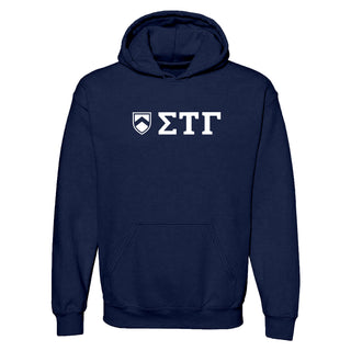 Sigma Tau Gamma Greek Letter Block Hoodie - Navy