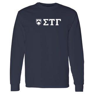 Sigma Tau Gamma Greek Letter Block Long Sleeve - Navy