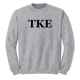 Tau Kappa Epsilon Greek Letter Block Crewneck - Sport Grey