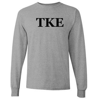 Tau Kappa Epsilon Greek Letter Block Long Sleeve - Sport Grey