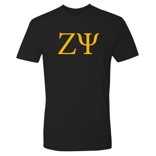 Zeta Psi Greek Letter Block NLA T-Shirt - Black