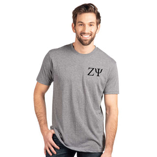 Zeta Psi LC & Back Print Triblend T-Shirt - Premium Heather