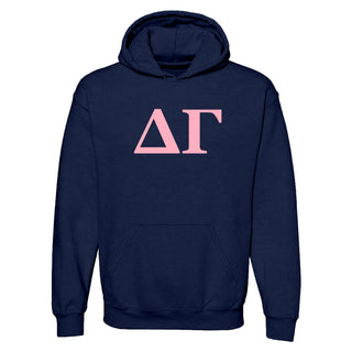 Delta Gamma Greek Letter Block Hoodie - Navy