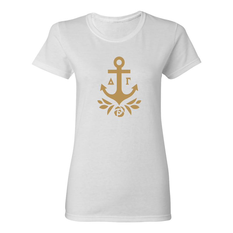 Delta Gamma Greek Primary Logo Womens T-Shirt - White