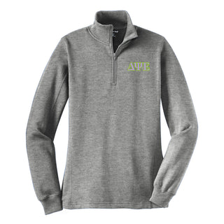 Delta Psi Epsilon LC EMB Ladies 1/4 Zip Sweatshirt - Vintage Heather