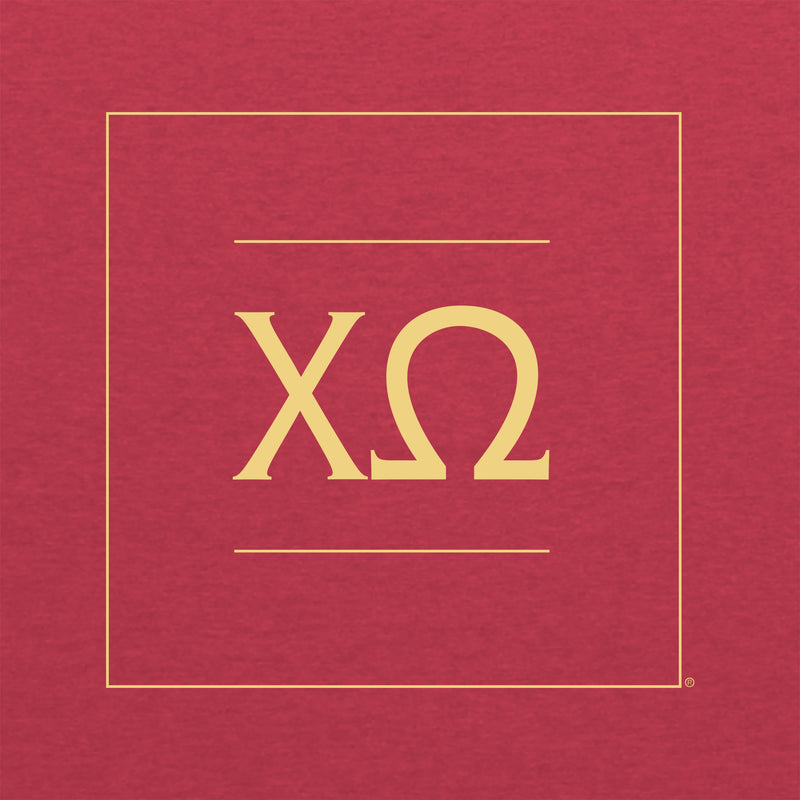 Chi Omega Greek Letter Block Triblend T-Shirt - Vintage Red