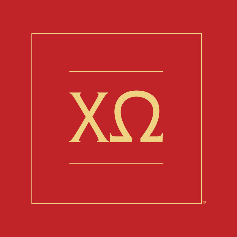 Chi Omega Greek Letter Block Womens T-Shirt - Red