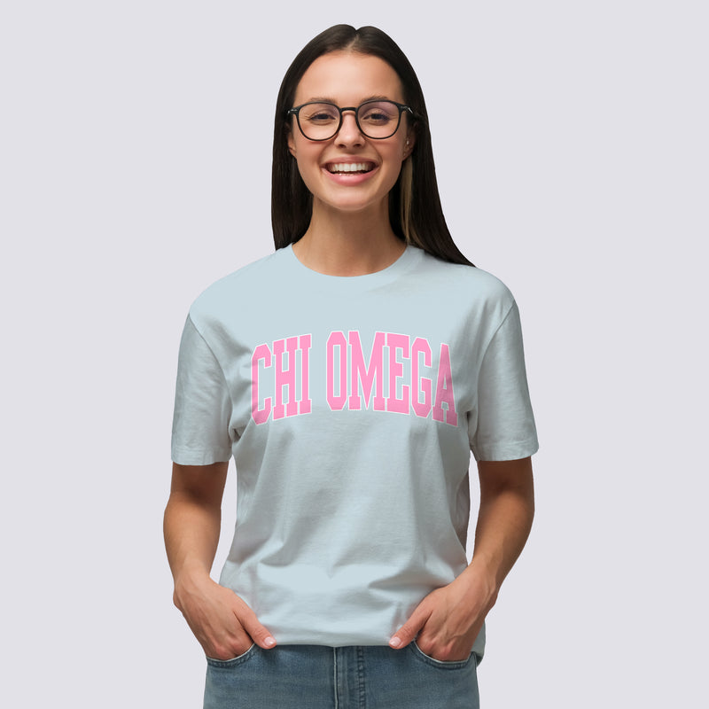 Chi Omega Greek Mega Arch CC T-Shirt - Chambray