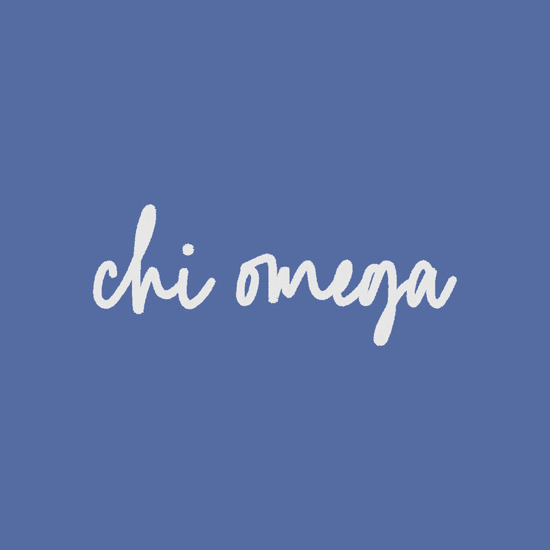Chi Omega Greek Script Ladies Garment Washed Hat - Faded Blue