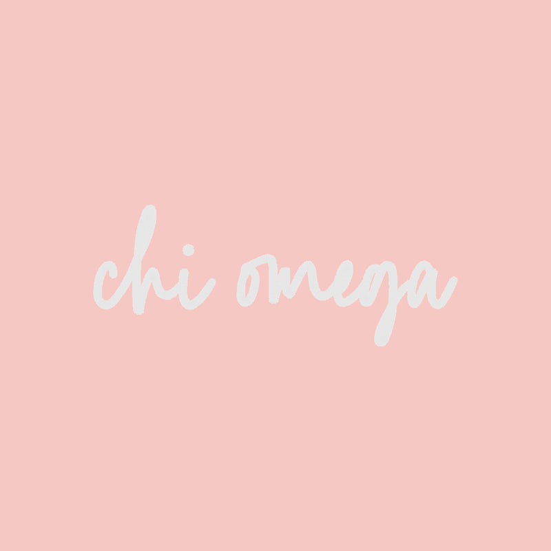 Chi Omega Greek Script Ladies Garment Washed Hat - Light Pink