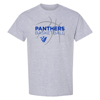 Georgia State University Panthers Basketball Sketch Basic Cotton Short Sleeve T Shirt - Sport Grey