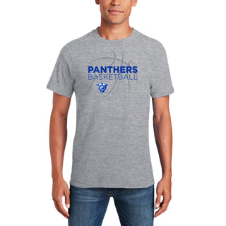 Georgia State University Panthers Basketball Sketch Basic Cotton Short Sleeve T Shirt - Sport Grey