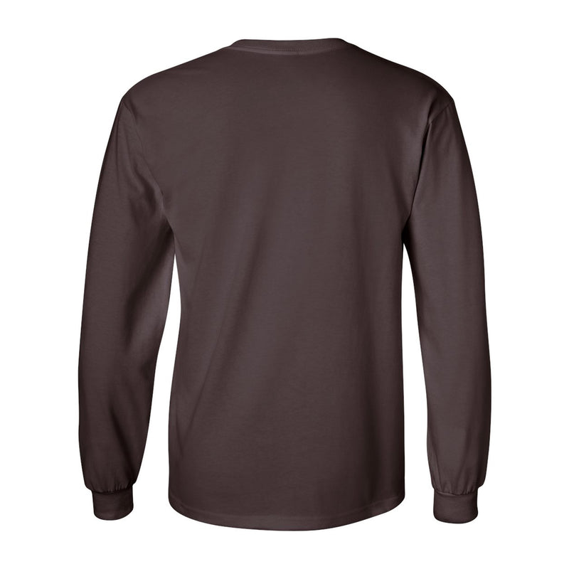 Brown University Bears Primary Logo Long Sleeve T Shirt - Dark Chocolate