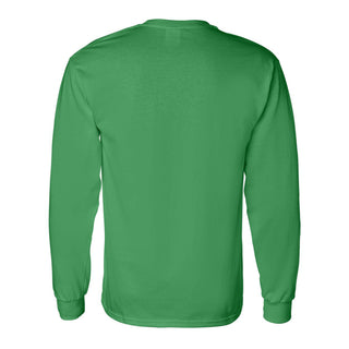 North Dakota Fighting Hawks Arch Logo Hockey Long Sleeve T Shirt - Irish Green