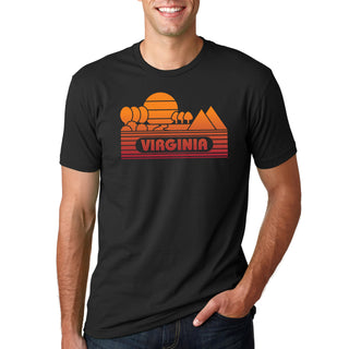 Virginia Groovy Sunset Premium Cotton T-Shirt - Black