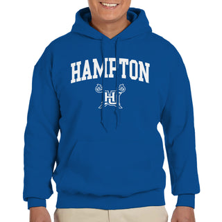 Hampton University Pirates Arch Logo Heavy Blend Hoodie - Royal