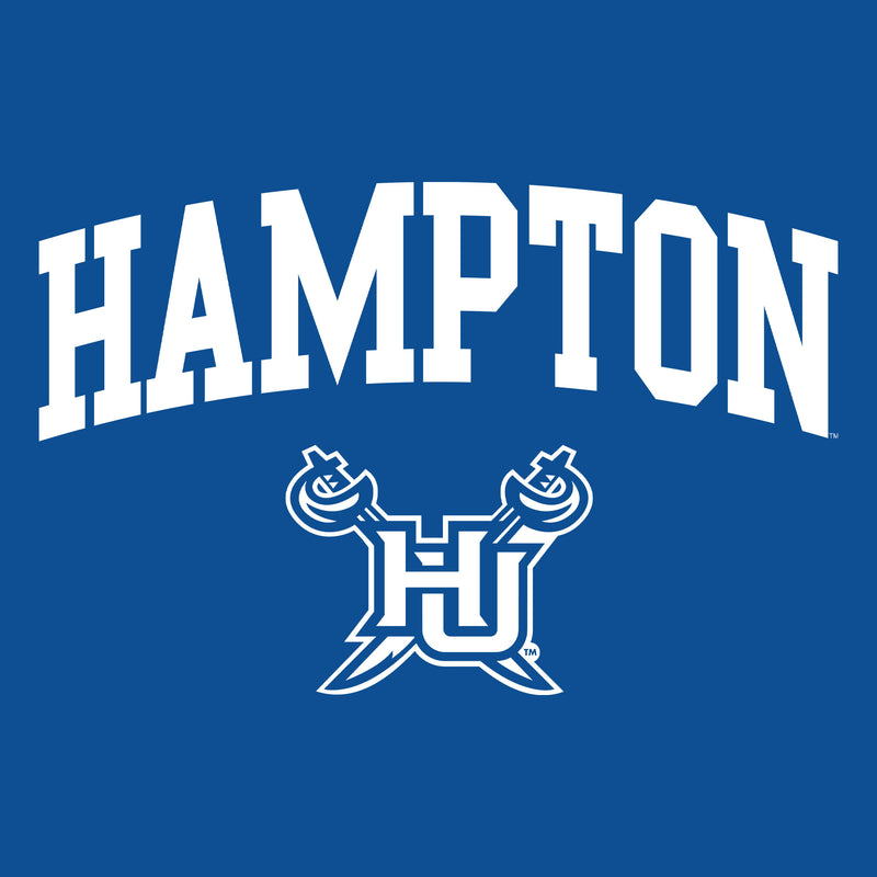 Hampton University Pirates Arch Logo Long Sleeve T-Shirt - Royal