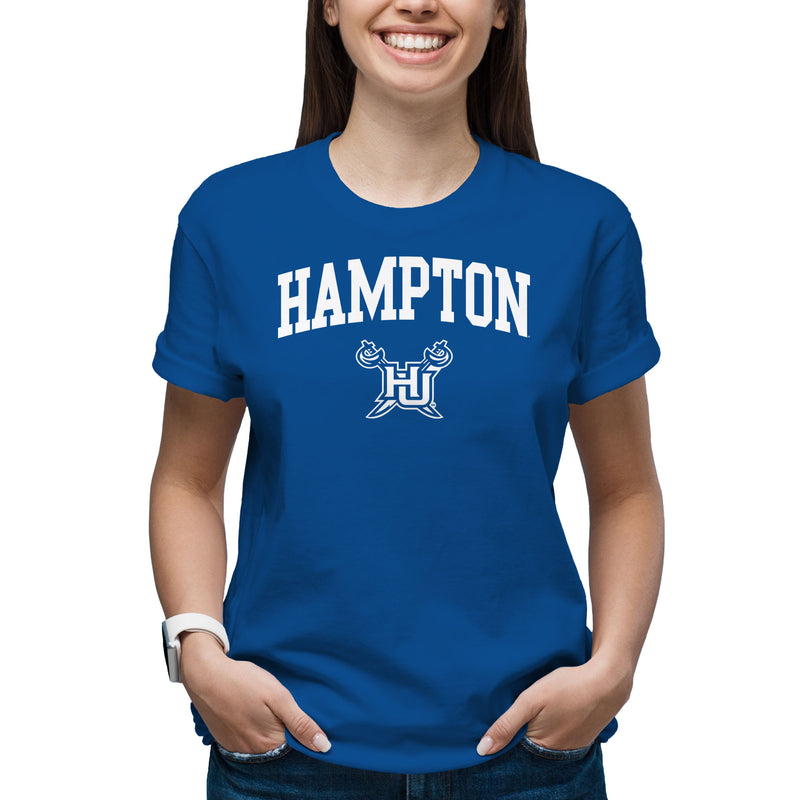 Hampton University Pirates Arch Logo Short Sleeve T-Shirt - Royal