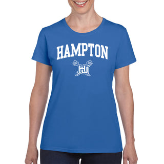 Hampton University Pirates Arch Logo Women's Short Sleeve T Shirt - Royal