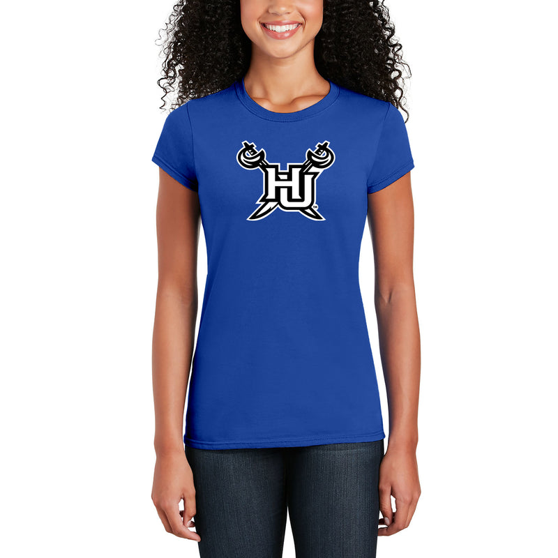 Hampton University Pirates Primary Logo Women's Short Sleeve T Shirt - Royal