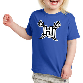 Hampton University Pirates Primary Logo Toddler Short Sleeve T Shirt - Royal