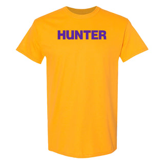 Hunter College Hawks Basic Block T Shirt - Gold