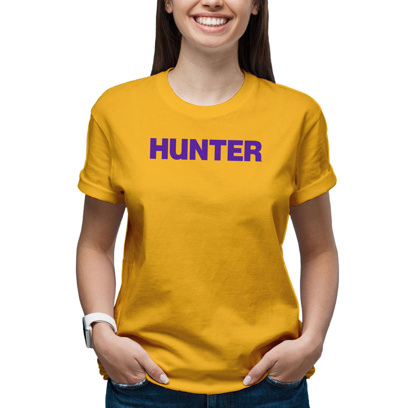 Hunter College Hawks Basic Block T Shirt - Gold