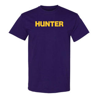 Hunter College Hawks Basic Block T Shirt - Purple