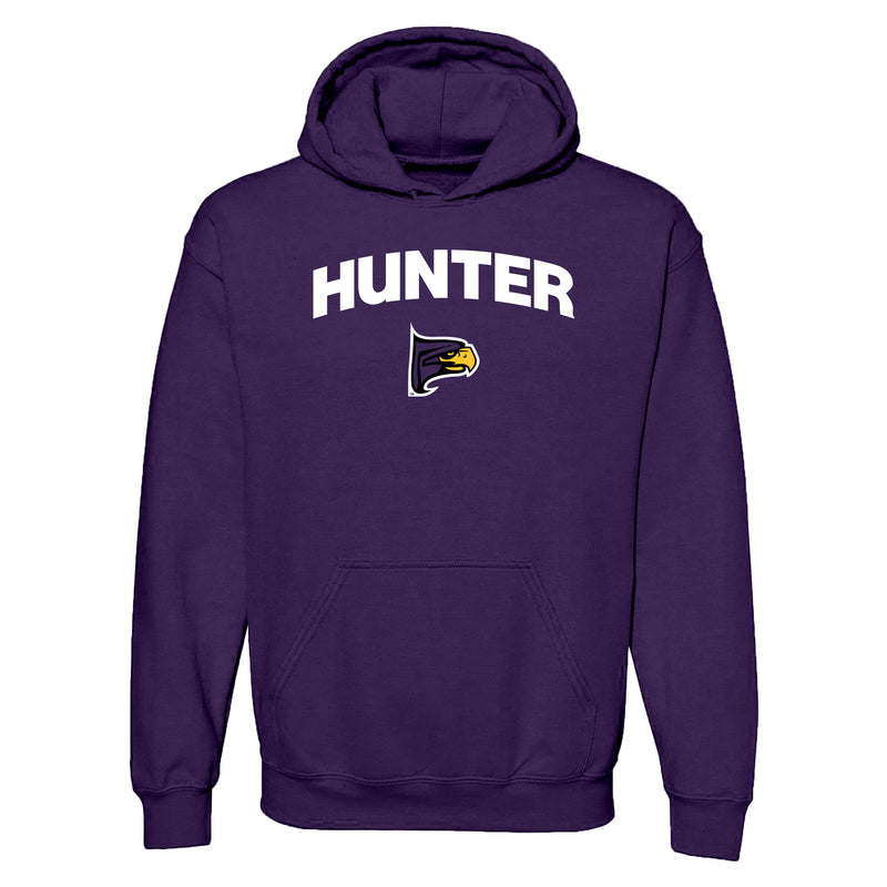 Hunter College Hawks Arch Logo Hoodie - Purple