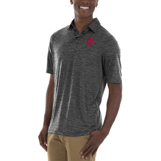 Indiana Hoosiers Primary Logo Space Dye Performance Polo - Black