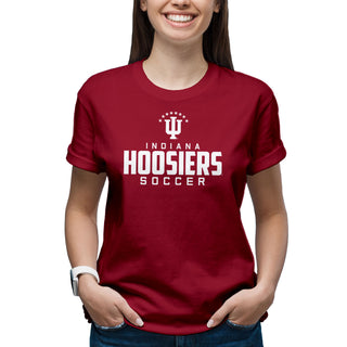 Indiana University Hoosiers Mascot Wordmark Soccer Short Sleeve T Shirt - Cardinal