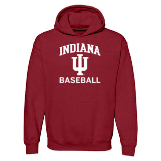 Indiana University Hoosiers Arch Logo Baseball Hoodie - Cardinal