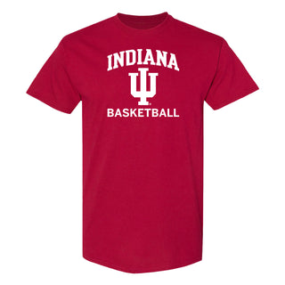 Indiana University Hoosiers Arch Logo Basketball Short Sleeve T Shirt - Cardinal