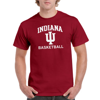 Indiana University Hoosiers Arch Logo Basketball Short Sleeve T Shirt - Cardinal