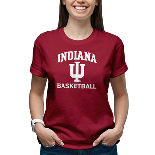 Indiana University Hoosiers Arch Logo Basketball Short Sleeve T Shirt - Cardinal