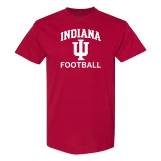 Indiana University Hoosiers Arch Logo Football Short Sleeve T-Shirt - Cardinal