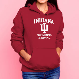 Indiana University Hoosiers Arch Logo Swimming Hoodie - Cardinal