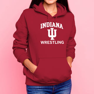 Indiana University Hoosiers Arch Logo Wrestling Hoodie - Cardinal