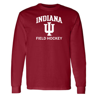 Indiana University Hoosiers Arch Logo Field Hockey Long Sleeve T Shirt - Cardinal