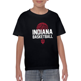 Indiana University Hoosiers Basketball Flux Basic Cotton Youth Short Sleeve T Shirt - Black