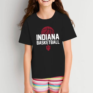 Indiana University Hoosiers Basketball Flux Basic Cotton Youth Short Sleeve T Shirt - Black