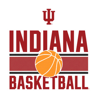 Indiana University Hoosiers Basketball Mesh Basic Cotton Short Sleeve T Shirt - White