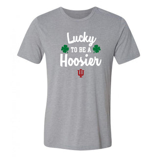 Indiana Hoosiers Lucky to be a Hoosier Triblend T Shirt - Athletic Grey