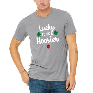 Indiana Hoosiers Lucky to be a Hoosier Triblend T Shirt - Athletic Grey