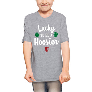 Indiana Hoosiers Lucky to be a Hoosier Youth T Shirt - Sport Grey