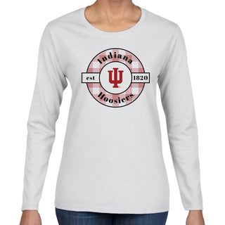 Indiana Plaid Circle Women's Long Sleeve - White