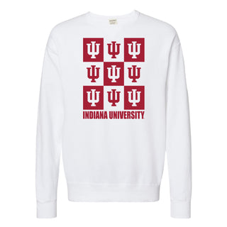 Indiana Checkerbox CW Garment-Dyed Crewneck - White