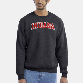 Indiana Applique Powerblend Crewneck - Charcoal Heather